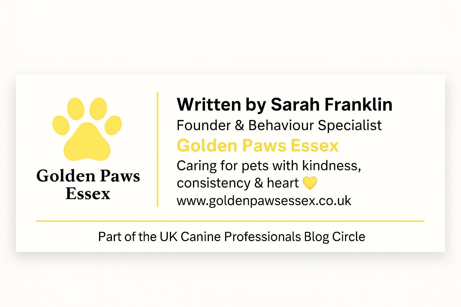 Golden Paws Essex Banner Design